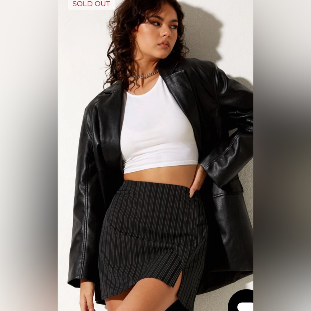 Motel Rocks Nado Mini Skirt In Irregular Stripe Black